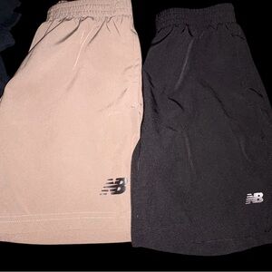 New Balance Beige and Black Athletic Shorts